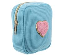 Holibanna Trousse De Maquillage Mini Cartoon avec Patch Cœur Pochette Cosmétique Portable pour Femmes Et Filles De Rangement Pratique Et Adorable pour Accessoires Monnaie