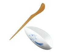 Holibanna Vessel à Thé Céramique Vintage pour Cérémonie Kongfu Cuillère Chinoise Décorative Plateau Multifonction pour Thé et Présentation de Grains de Café Accessoire Élégant