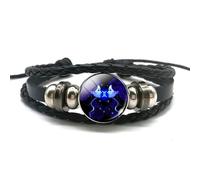 Holibao Zodiac Signs Spirit Bracelet,Handmade Woven Multilayer Adjustable 12 Constellation Zodiac PU Leather Bracelets Unisex,Glow in the Dark Zodiac Jewelry Gifts For Women Men (Gemini)