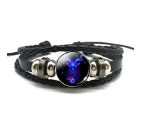 Holibao Zodiac Signs Spirit Bracelet,Handmade Woven Multilayer Adjustable 12 Constellation Zodiac PU Leather Bracelets Unisex,Glow in the Dark Zodiac Jewelry Gifts For Women Men (Capricorn)
