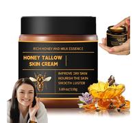 HOLICOW Tallow Honey Balm - Organic Grass-Fed Beef Tallow Balm, W/ 100% Grass Fed Beef Tallow & Raw Honey, Natural Ingredients, Nourishes and Repairs Dry Skin, Holicow Beef Tallow for All Skin (1)