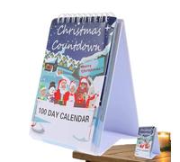 Holiday Advent Countdown Calendar, Festive Tear Off Design, Interactive Art Decor, 100 Day Paper Sheets, Medium Size, Excellent for Kids Teens Family Desk Wall Centerpiece Home