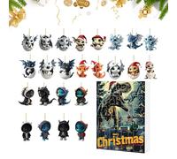 Holiday Advent Tracker - Countdown Dragon Calendar, Advent Flat Dragon Countdown Calendar | Figure acrylique de 24 jours jouet ornement pour les fêtes mures classe fille femme adolescents bureaux pour