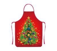Holiday Baking Apron - Christmas Kitchen Apron | Polyester Fabric with Adjustable Ties, Santa and Snowflake Print, Pocketed Design for Cooking, Baking, and Holiday Dinner Preparation 31.5x23.62 in