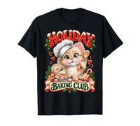 Holiday Baking Club Chaton avec Toque de Chef et Plateau à Biscuits T-Shirt