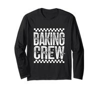 Holiday Baking Crew Merry Christmas Retro Festive Citation Manche Longue