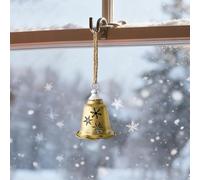 Holiday Bell Ornament - Metal Christmas Decor for Festive Display | Copper Hollow Design with Hanging Loop, Elegant Tree Decoration for Home School Cafe Mall Wedding Party Celebration