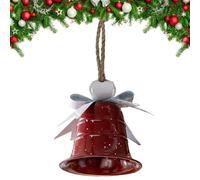 Holiday Bell Ornaments - Christmas Tree Pendants with Ribbon Bow | Decorative Hanging Accents with Glitter Shine, Seasonal Decor for Home School Cafe Mall Party Family, 20x16x18cm Red Green White