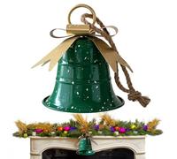 Holiday Bell Ornaments - Christmas Tree Pendants with Ribbon Bow | Decorative Hanging Accents with Glitter Shine, Seasonal Decor for Home School Cafe Mall Party Family, 20x16x18cm Red Green White