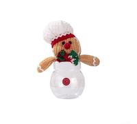 Holiday Biscuit Man Bocal à bonbons pour organiser des bonbons et des collations, tissu transparent et plastique pour améliorer l'atmosphère festive (B)