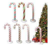 Holiday Blowup, Tall Vertical Festive Marker, Oversized Cane Shaped Display, Safety Water Filled Foundation, Backyard Celebration Design, Ideal for New Year Garden Illuminator