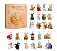 Holiday Bunny Box- Lightweight Shatterproof Acrylic, High Resolution UV Pri | 2026 Bunny Collectibles Countdown Christmas Calendar Bunny Kids Adults Party Home Apartment Living Room Bedroom Nursery