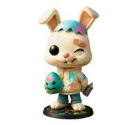 Holiday Bunny Figurines - Easter Table Decoration | Cute Figurine Ornament for Nightstand, Bedside, Dressing Table, Bookcase, Display Cabinet, Window Sill, Study, Bedroom, Living Room, Home Use