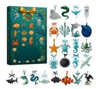 Holiday Calendar - Sea Pendant for Festive Countdown | Acrylic with 2d Design, 24 Day Marine Life Display, Decorative Ornament for Adults, Kids, Home, Living Room, Celebration Gift