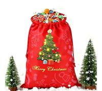 Holiday Candy Gift Bags - Non-Woven Drawstring Pouches, Christmas Snack Storage for Winter Holiday Party, Celebration, Candy, Treats, Small Toys, Seasonal Gift Giving