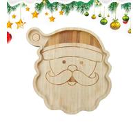 Holiday Charcuterie Board - Christmas Santa Wood Serving Tray For Cheese, Bread, Fruits And Snacks, Festive Kitchen Food Storage Plate | Christmas Table Decor, For Appetizers Meats Crackers Party Home