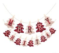 Holiday Cheer avec bannière en toile de jute Merry Christmas 14 pièces de décoration joyeuse (T2-4)