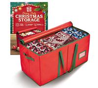 Holiday Cheer Boîte de rangement de qualité supérieure pour décorations de Noël - Boîte de rangement parfaite pour les décorations de vacances et les décorations - Convient pour 128 décorations de