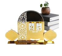 Holiday Countdown Calendar, Middle Eastern Festivals Countdown Decor, Acrylic Advent Tabletop Decor for Home, Desk, Mantel, Shelf, Dining Table, and Seasonal Celebrations, 7.87x7.87x1.57 Inches