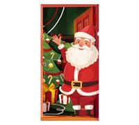 Holiday Décoration de porte, décoration de porte de Noël Père Noël, décoration saisonnière pour Noël, entrée avant, école, dortoir, magasin, magasin, chambre, fête, appartement, bureau, maison de