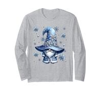 Holiday GNOME for Christmas Matching Family Cute Snowflake Manche Longue