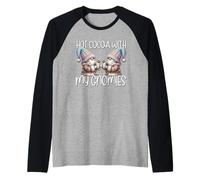 Holiday Gnomes with Hot Cocoa Mugs Funny Saying for Winter Manche Raglan