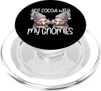 Holiday Gnomes with Hot Cocoa Mugs Funny Saying for Winter PopSockets PopGrip pour MagSafe