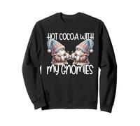 Holiday Gnomes with Hot Cocoa Mugs Funny Saying for Winter Sweatshirt