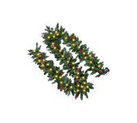 Holiday Green Wreaths - Christmas Front Door Decor for Seasonal Cheer | Lighted Garland Resin Nonwoven Iron Pet Pine Needle Materials Indoor Outdoor Fireplace Wall Window Tree Staircase