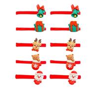 Holiday Hair Accessories, 10 Pcs Cute Christmas Hair Ties, Soft Rubber Elastics for Bun, Braid, Volleyball, Cheer, Gymnastics, Ballet, Shower, Beach, School, & Party