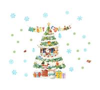 Holiday Luminous Wall Art - Glow In The Dark Christmas Wall Decals, Luminous Blue Holiday Window Cling, Glow In The Dark Christmas Snowflake Walls Decal For Room Offices Supermarket Shop Glass