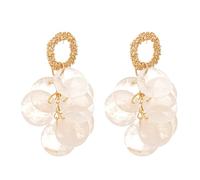 Holiday Resort Collection Boucles d'oreilles à franges rondes inspirées de la coquille-Bijoux de plage bohème avec poteaux en argent sterling, boucles d'oreilles élégantes et légères pour femme