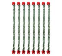 Holiday Ribbon Twisters - Attaches d'escalier de Noël artificielles à feuilles persistantes avec clochettes - Pièces d'emballage festives à mémoire de forme flexible - Support de présentation festif