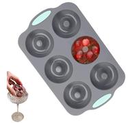 Holiday Silicone Molds - Non-stick Christmas Wreath 6-Hole Tray for Gathering | Heat Resistant Food Grade with Smooth, Ice Mold Baking Accessory, Kitchen Party Tool, Candy Soap Cake