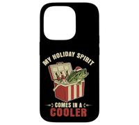 Holiday Spirit Fishing Beer Lover Humour Christmas Coque pour iPhone 14 Pro