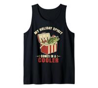 Holiday Spirit Fishing Beer Lover Humour Christmas Débardeur