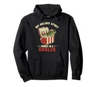 Holiday Spirit Fishing Beer Lover Humour Christmas Sweat à Capuche