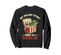 Holiday Spirit Fishing Beer Lover Humour Christmas Sweatshirt