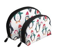 Holiday Spirit Trousse de toilette de voyage 2 pièces Motif pingouin, blanc, Taille unique