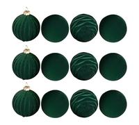 Holiday Velvet Ornaments - 2.3 inch Christmas Balls Set, 12 Shatterproof Tree Decorations, Winter Display Feature, Stylish Decor for Family Celebration Farmhouse Outdoor Use