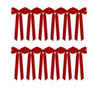 Holiday Velvet Ribbon Bows - Christmas Decoration Set | Plush Fabric Material with Smooth Feature, Festive Decor Category, Winter Event Wreath with Tree Accent Arrangement Use