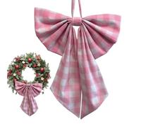 Holiday Wreath Bows - 5 Inch Decorative Christmas Bows for Seasonal Celebration, Easy Attach Design with Sturdy Fabric Construction, Festive Decor for Party Gathering Wedding Home Window Wall