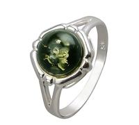 HolidayGiftShops Bague en Argent Sterling et Ambre Vert Baltique Clara Taille: 8