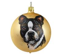HolidayGiftShops Boule de Noël en Verre Bulldog français