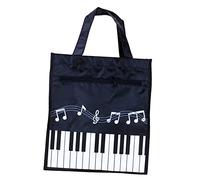 HOLIDYOYO 1 Pc fourre-Tout Note de Musique Sacs Occasionnels pour Sacs à bandoulière fourre-Tout Pratique d'école Cartable de Cours à Main Recyclable Black