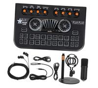 HOLIDYOYO 1 Set Mélangeur Audio Carte Son pour Diffusion Mélangeur en Ligne Kit Microphone Ensemble Microphone pour Podcast Changeur de Voix pour Enregistrement et Streaming