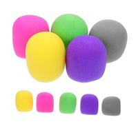 HOLIDYOYO 10 pièces Bonnette Microphone Mousse Épaissie Protection Durable Vent et pour Ktv Housses Microphones Mousse Colorées Jaune Gris Vert Rose