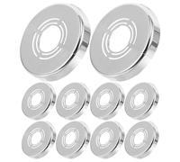 HOLIDYOYO 10 Pièces Cache-tuyaux Décoratif Plastique Plaque Escutcheon Ronde Argentée Cache Robinet Mural pour Cache Bride Tuyau Eau Polyvalent