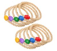 HOLIDYOYO 10 pièces Jeu de Lancer Anneaux Corde Jute Colorées pour Garçon Fille Jeu Extérieur Polyvalent pour Jardin Fête Foraine et Activités Récréatives