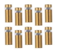 HOLIDYOYO 10 pièces Lot de Vis Entretoises Acier Inoxydable Brossé Doré pour Montage Mural Enseignes Publicitaires et Panneaux Verre